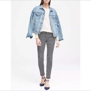 Banana Republic Sloan blue and white stripe ankle pants Size 8